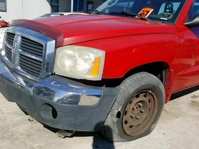 1D7HE42N35S308236 - 2005 DODGE DAKOTA SLT RED photo 9