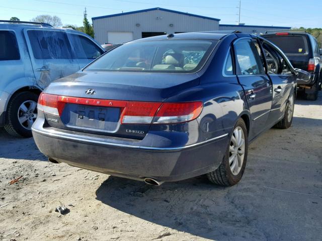 KMHFC46F27A214993 - 2007 HYUNDAI AZERA SE BLUE photo 4