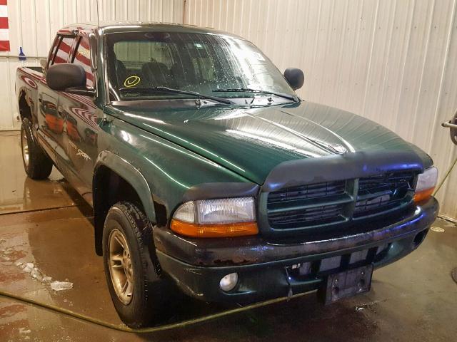 1B7HG2AZ1YS777066 - 2000 DODGE DAKOTA QUA GREEN photo 1