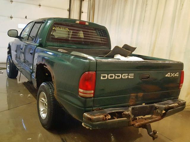 1B7HG2AZ1YS777066 - 2000 DODGE DAKOTA QUA GREEN photo 3