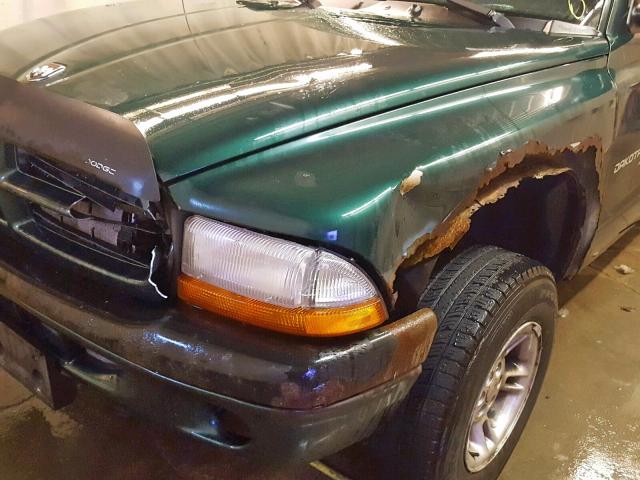 1B7HG2AZ1YS777066 - 2000 DODGE DAKOTA QUA GREEN photo 9