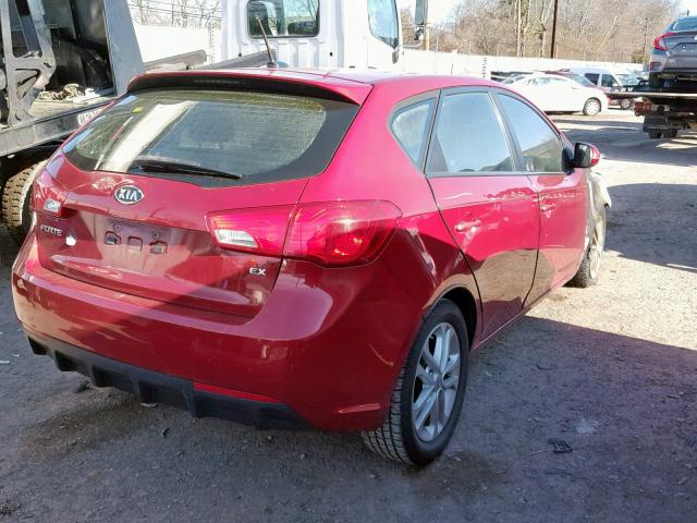 KNAFU5A21B5333919 - 2011 KIA FORTE EX MAROON photo 4