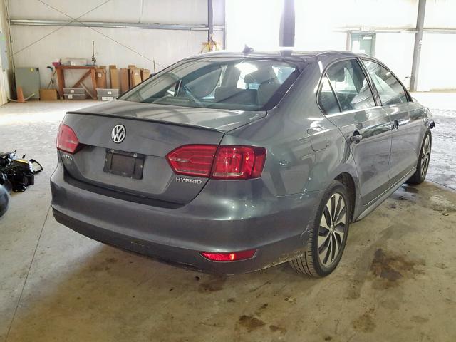 3VW637AJ5EM210855 - 2014 VOLKSWAGEN JETTA HYBR GRAY photo 4