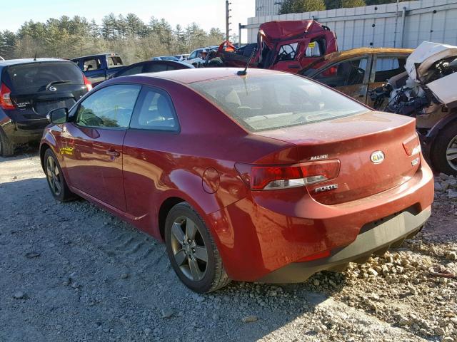 KNAFU6A29A5149235 - 2010 KIA FORTE EX RED photo 3