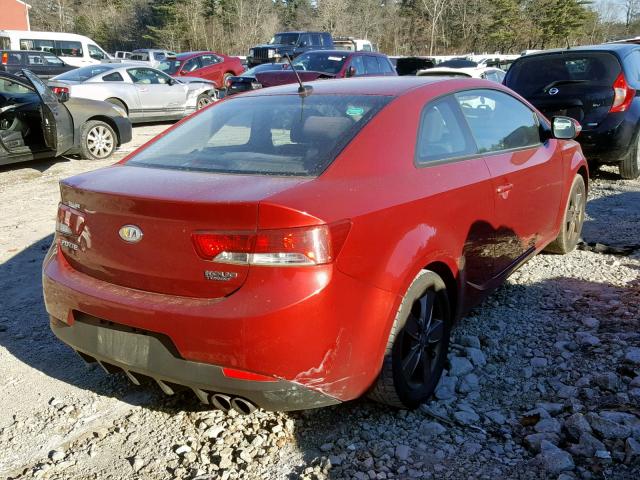 KNAFU6A29A5149235 - 2010 KIA FORTE EX RED photo 4