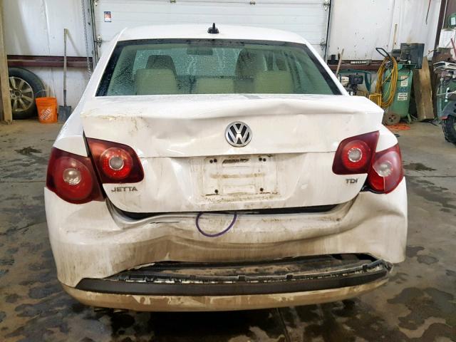 3VWRL8AJ8AM135694 - 2010 VOLKSWAGEN JETTA TDI WHITE photo 9