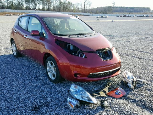 JN1AZ0CP8CT017346 - 2012 NISSAN LEAF SV RED photo 1