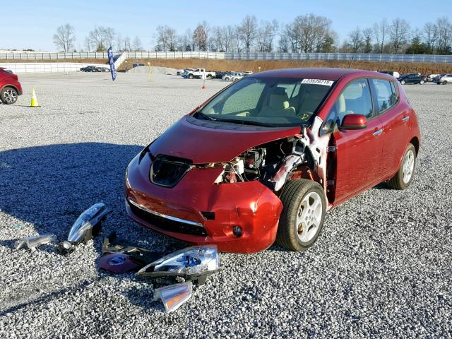 JN1AZ0CP8CT017346 - 2012 NISSAN LEAF SV RED photo 2