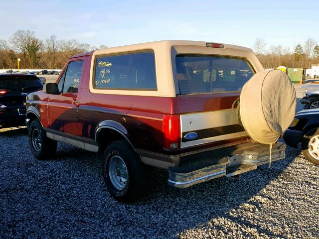 1FMEU15H6TLA98304 - 1996 FORD BRONCO U10 MAROON photo 3