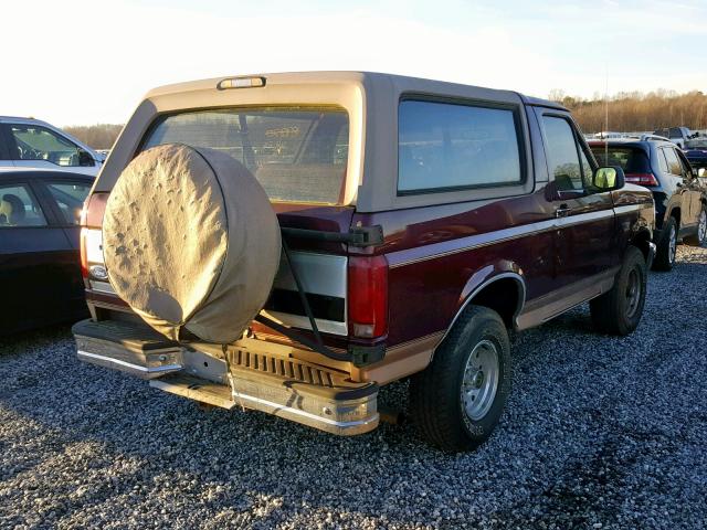 1FMEU15H6TLA98304 - 1996 FORD BRONCO U10 MAROON photo 4