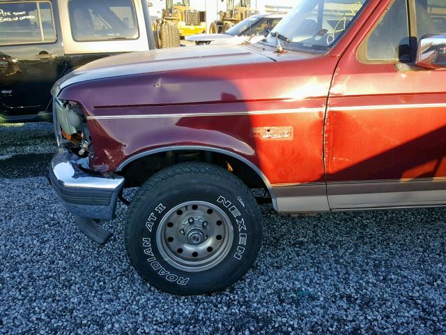 1FMEU15H6TLA98304 - 1996 FORD BRONCO U10 MAROON photo 9