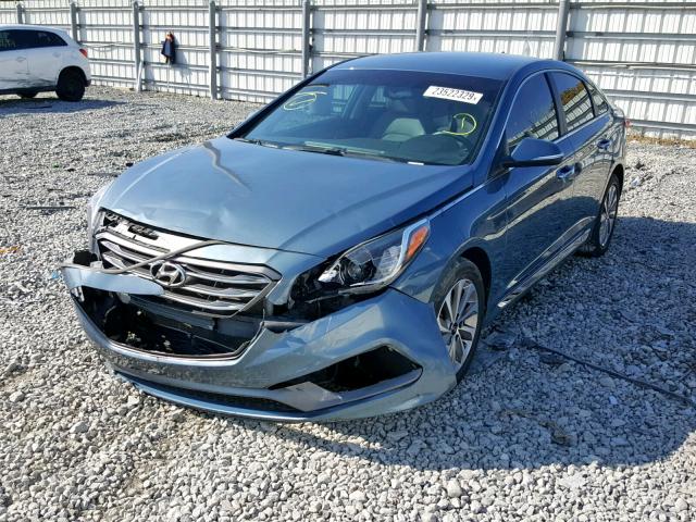 5NPE34AF6FH058181 - 2015 HYUNDAI SONATA SPO BLUE photo 2