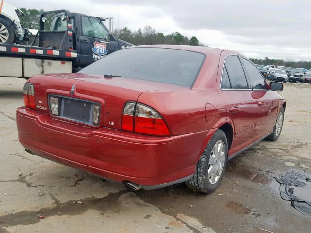 1LNHM86S15Y611030 - 2005 LINCOLN LS BURGUNDY photo 4