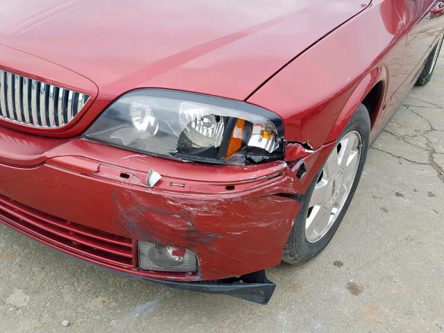1LNHM86S15Y611030 - 2005 LINCOLN LS BURGUNDY photo 9