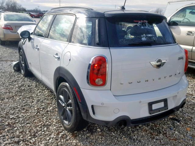 WMWZC5C56DWP33754 - 2013 MINI COOPER S C WHITE photo 3