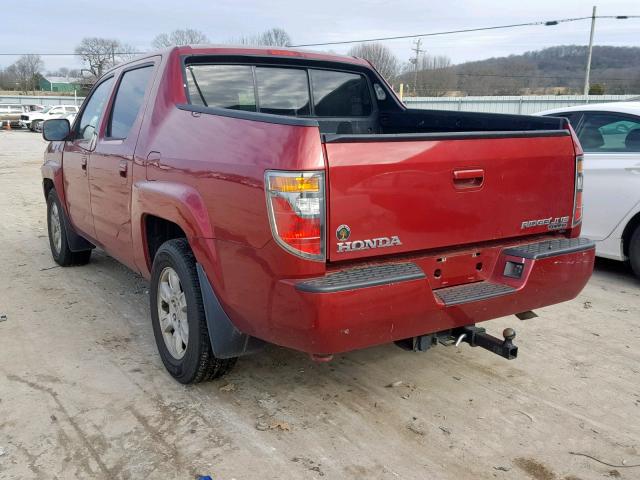 2HJYK16536H565803 - 2006 HONDA RIDGELINE წითელი ფოტო 3