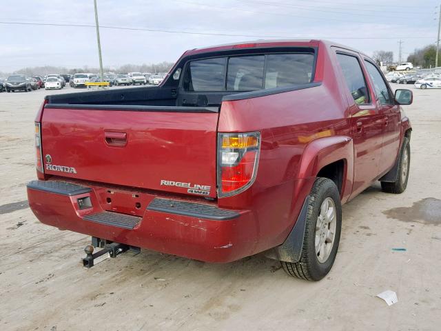2HJYK16536H565803 - 2006 HONDA RIDGELINE წითელი ფოტო 4