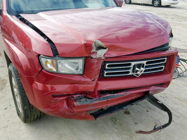 2HJYK16536H565803 - 2006 HONDA RIDGELINE წითელი ფოტო 9