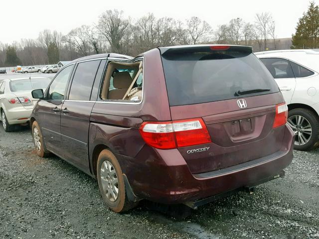 5FNRL38237B034600 - 2007 HONDA ODYSSEY LX BURGUNDY photo 3