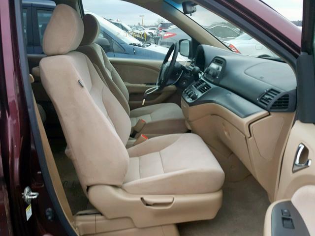 5FNRL38237B034600 - 2007 HONDA ODYSSEY LX BURGUNDY photo 5