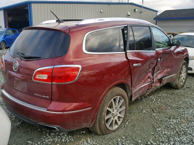 5GAKRBKD9FJ130602 - 2015 BUICK ENCLAVE BURGUNDY photo 4