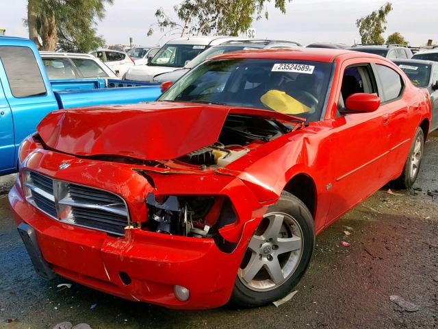 2B3CA3CV5AH233910 - 2010 DODGE CHARGER SX RED photo 2