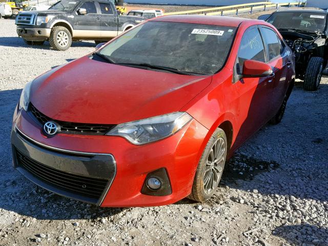 2T1BURHE9FC282168 - 2015 TOYOTA COROLLA L RED photo 2