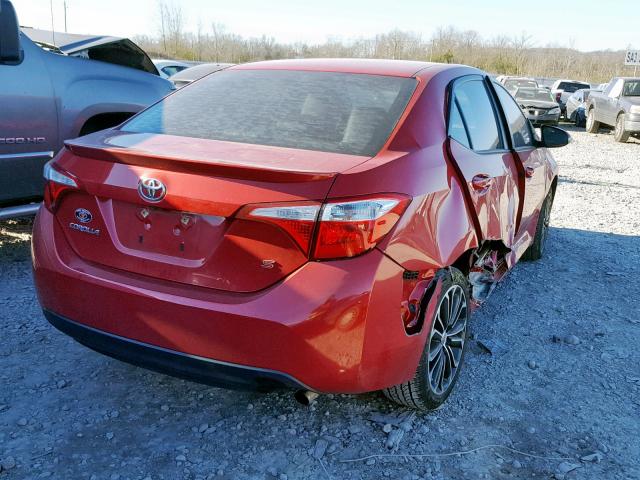 2T1BURHE9FC282168 - 2015 TOYOTA COROLLA L RED photo 4