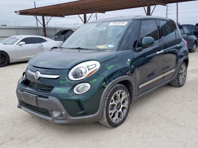 ZFBCFADH1EZ021012 - 2014 FIAT 500L TREKK GREEN photo 2