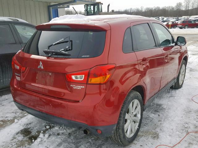 4A4AR3AU8DE017773 - 2013 MITSUBISHI OUTLANDER RED photo 4