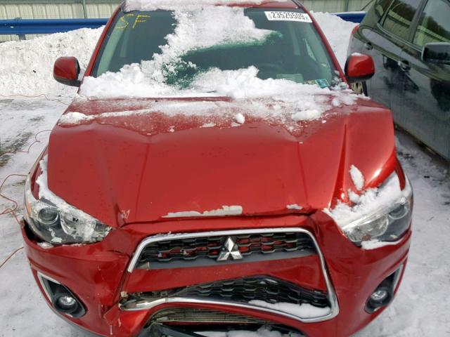 4A4AR3AU8DE017773 - 2013 MITSUBISHI OUTLANDER RED photo 7