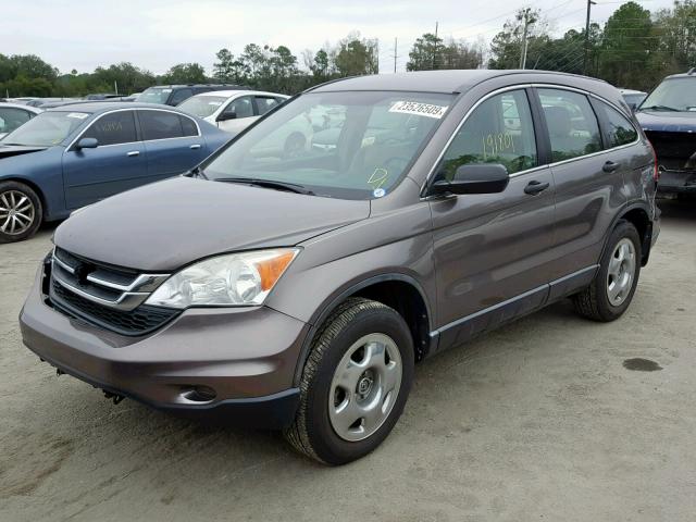 5J6RE3H31AL019384 - 2010 HONDA CR-V LX BROWN photo 2