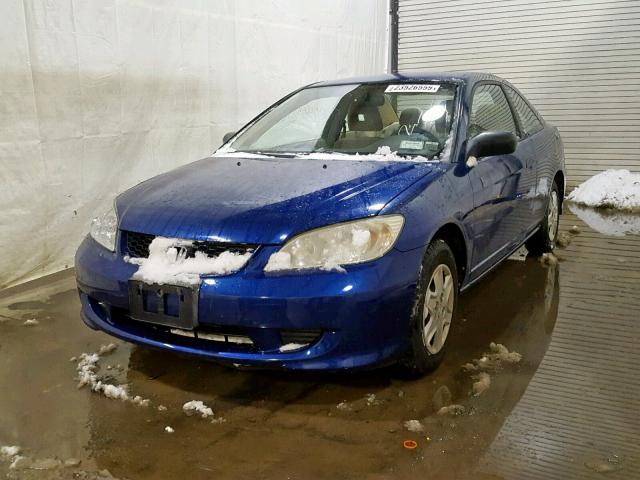 1HGEM21184L043701 - 2004 HONDA CIVIC DX V BLUE photo 2