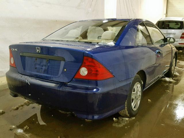 1HGEM21184L043701 - 2004 HONDA CIVIC DX V BLUE photo 4