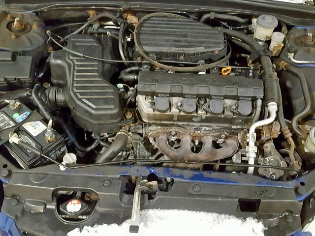 1HGEM21184L043701 - 2004 HONDA CIVIC DX V BLUE photo 7