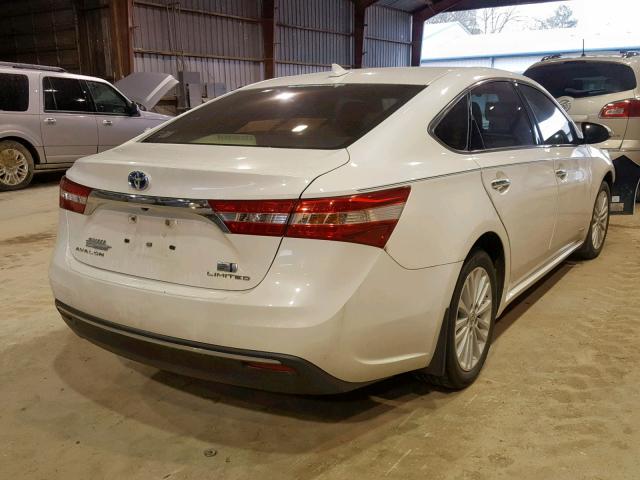 4T1BD1EB5DU003077 - 2013 TOYOTA AVALON HYB WHITE photo 4