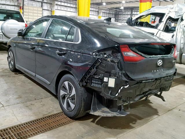 KMHC75LC7JU094069 - 2018 HYUNDAI IONIQ SEL BLACK photo 3