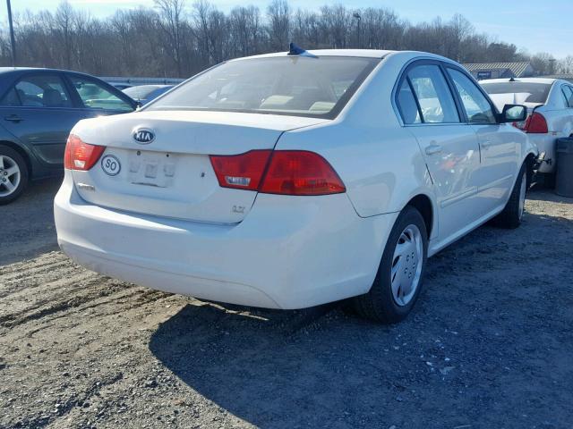 KNAGE228495290660 - 2009 KIA OPTIMA LX WHITE photo 4