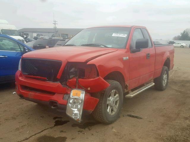 1FTRF14W75KD18185 - 2005 FORD F150 RED photo 2