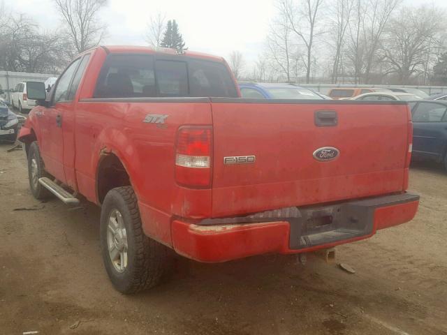 1FTRF14W75KD18185 - 2005 FORD F150 RED photo 3