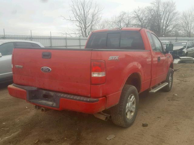 1FTRF14W75KD18185 - 2005 FORD F150 RED photo 4