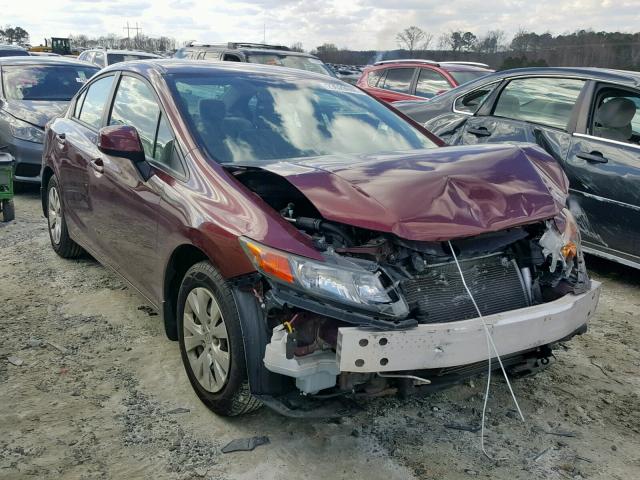 19XFB2F57CE090651 - 2012 HONDA CIVIC LX BURGUNDY photo 1