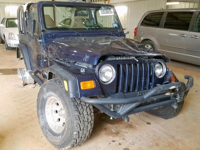 1J4FA49S0YP727591 - 2000 JEEP WRANGLER / BLUE photo 1