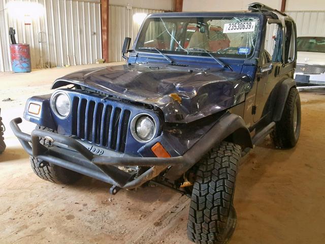 1J4FA49S0YP727591 - 2000 JEEP WRANGLER / BLUE photo 2