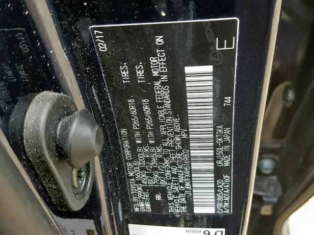 JTJBM7FX4H5169802 - 2017 LEXUS GX BASE BLUE photo 10