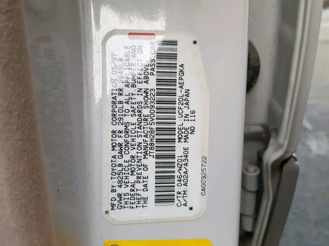 JT8BH28F5V0093223 - 1997 LEXUS LS 400 WHITE photo 10