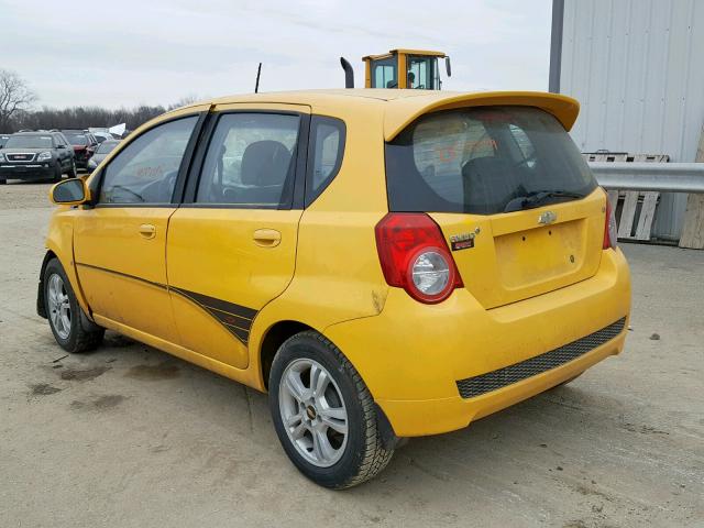 KL1TG66E19B404951 - 2009 CHEVROLET AVEO LT YELLOW photo 3