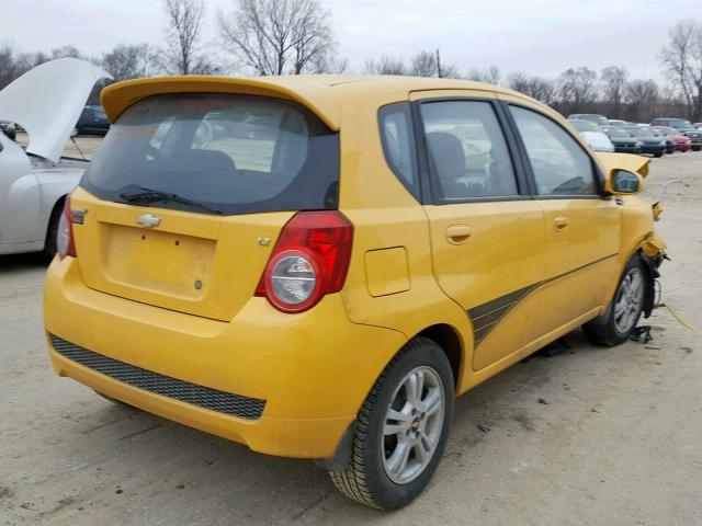 KL1TG66E19B404951 - 2009 CHEVROLET AVEO LT YELLOW photo 4