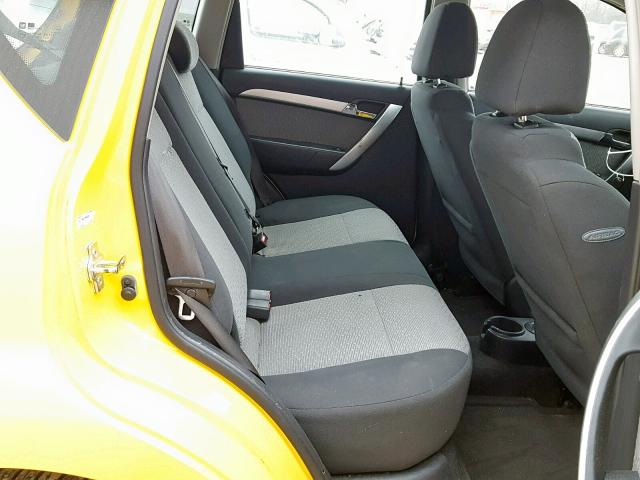 KL1TG66E19B404951 - 2009 CHEVROLET AVEO LT YELLOW photo 6