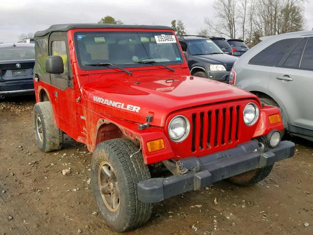 1J4FA39S14P730407 - 2004 JEEP WRANGLER X RED photo 1